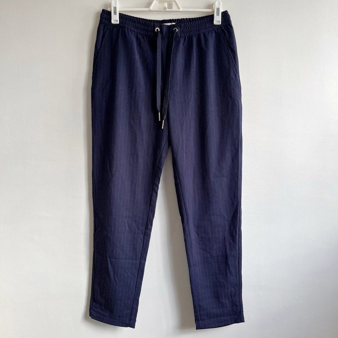FOREVER21 pinstripe self-tie trousers (Category: Other Bottoms) located in Pasig City. Submitted by sagefields (Listing ID 1292639571, Image 1). Description: Like new. Size EU36 on tag but 30" stretchy waist 📍Ortigas Center 💰BPI/GCash 🛵Grab/Lala 📦GoGoXpress.