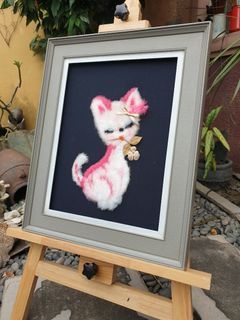 Hand Woven Cat in frame