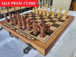 Handmade Foldable Wooden Chess Set (Antique Style)