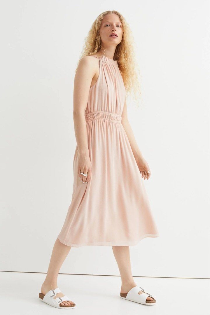 h&m pink halter dress Ladies - Light Pink Maxi halterneck dress - Size: XS