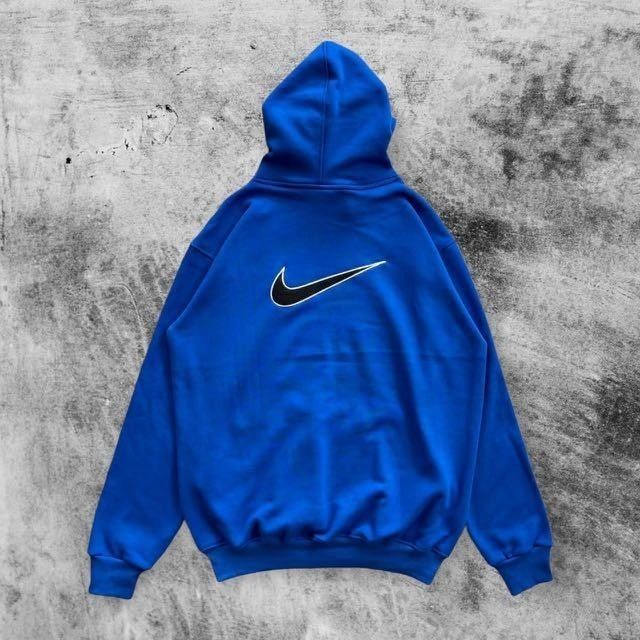 Hoodie Nike Big Swoosh Biru