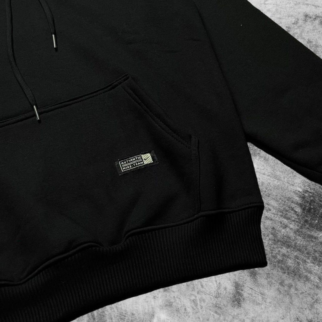 Hoodie Nike Center Logo Swoosh Hitam, Fesyen Pria, Pakaian Baju