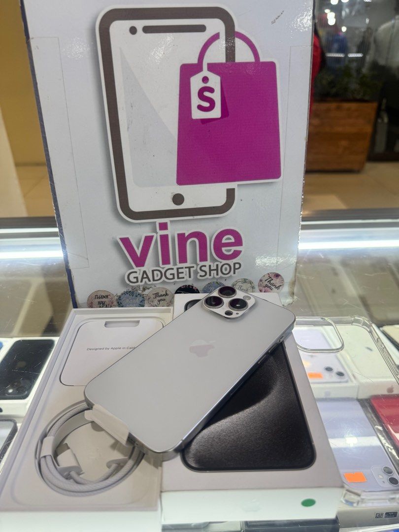 iphone 15 pro max 256gb dual sim good as new (Category: iPhone 15 Series) located in Cainta. Submitted by vine_gadget_shop (Listing ID 1292661425, Image 2). Description: iphone 15 pro max 256gb dual sim good as new complete package warranty until december 2024 pick up store greenhills shopping center we accept trade in we accepy credit card and ggives installment we do cod and door to door we ship nationwide for fast transaction call 09277368323 