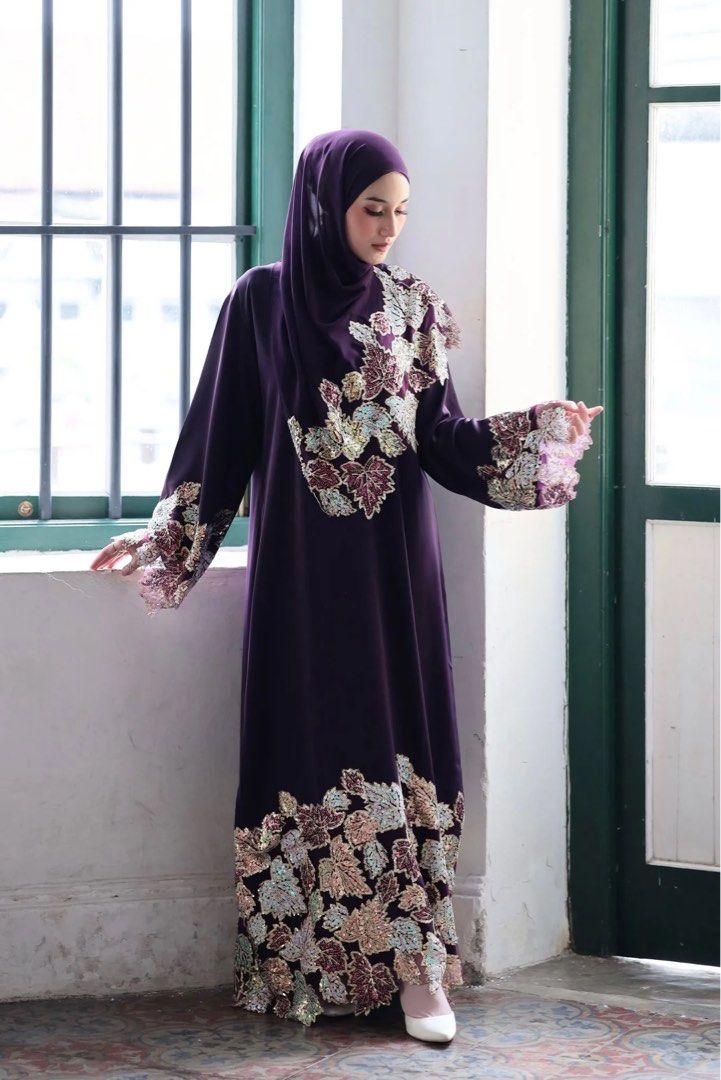 La Vella Irmela Abaya Dark Purple Women s Fashion Muslimah