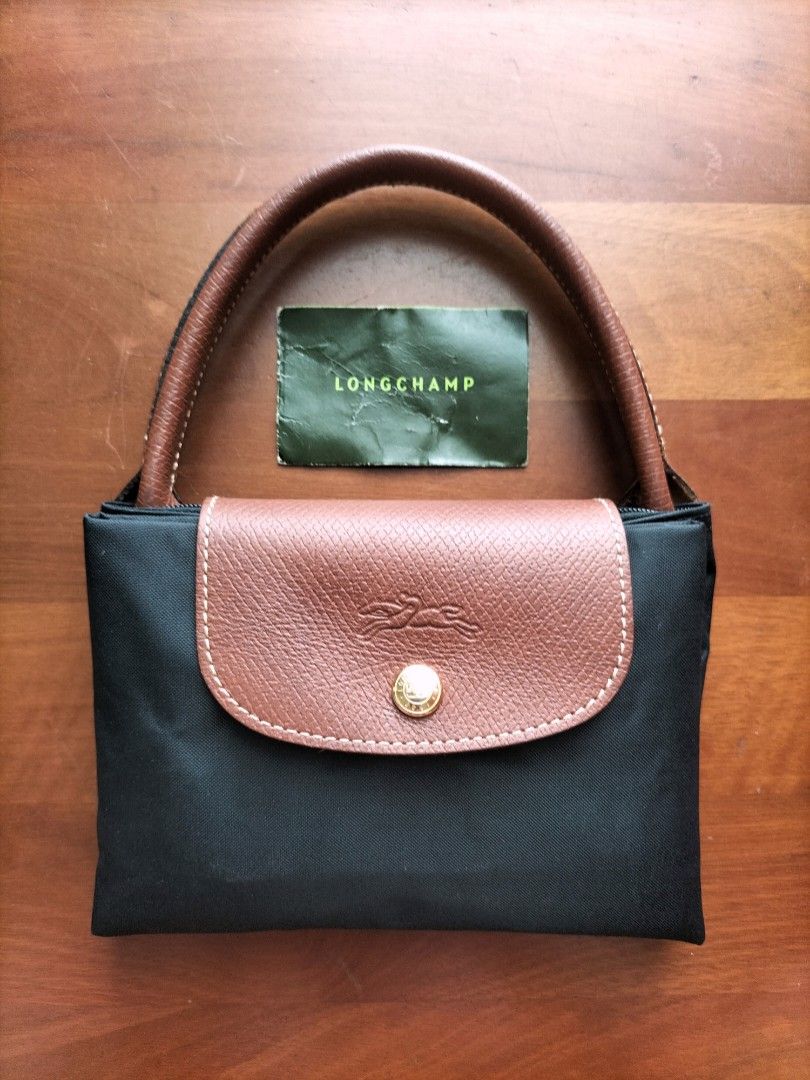 Longchamp Le Pliage Type M Modele Depose Short Handles Medium Black Tote Bag Totebag