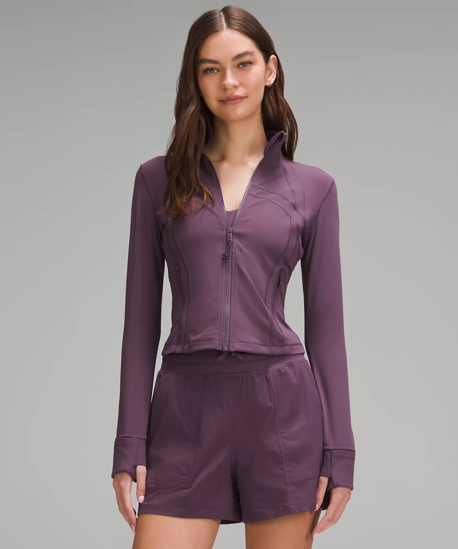 lululemon define jacket cropped nulu purple grape thistle Women s Fashion Activewear on Carousell