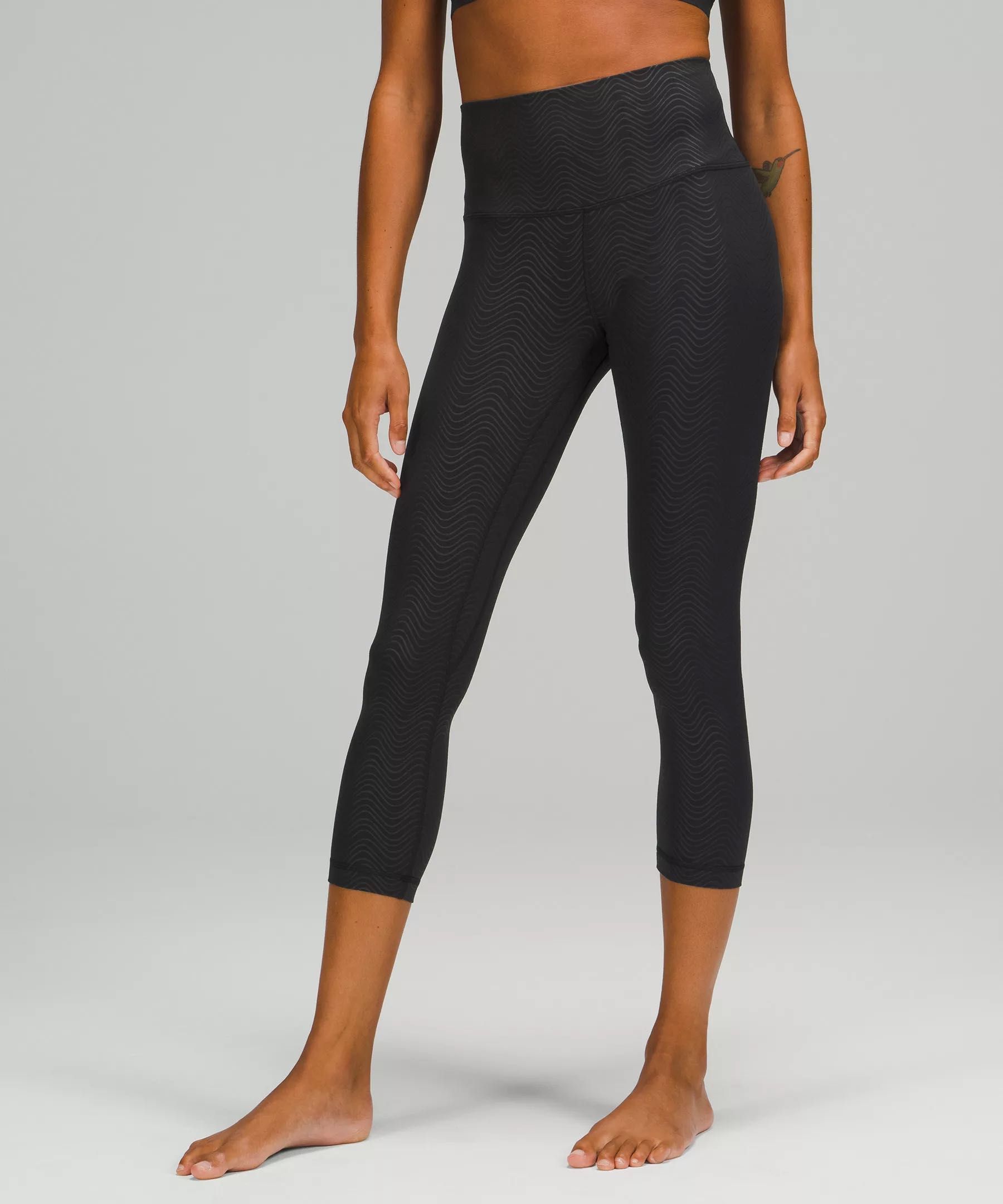 Lululemon Align HR Crop 23 Embross Pants Leggings Tights Women s Fashion Activewear on Carousell