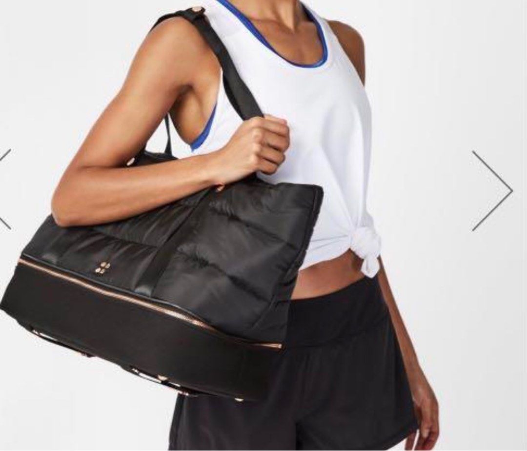 Lux Gym Bag Black with rose gold zipper Women s Fashion