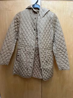 Massimo Dutti light quilted coat with hood