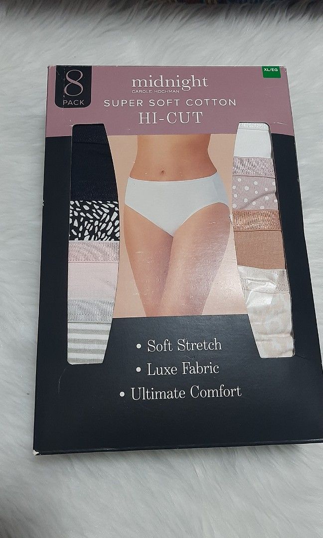 Carole Hochman Ladies' Midnight Super Soft Hi-Cut Cotton Brief ~Size XL ~  5-pack