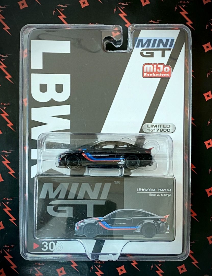 MINI GT LB WORKS BMW M4 Black W/ M Stripe - MINIATURE TOY SHOP