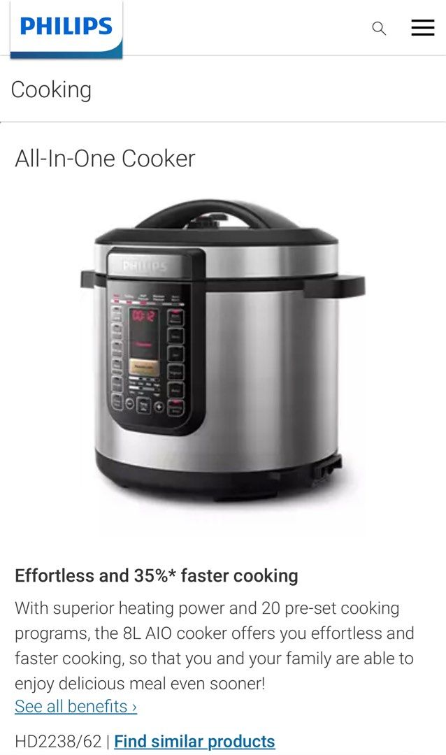 Philips all in one cooker 8l discount