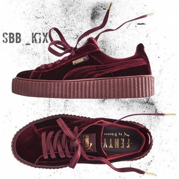 Puma x Rihanna velvet creepers burgundy Carousell