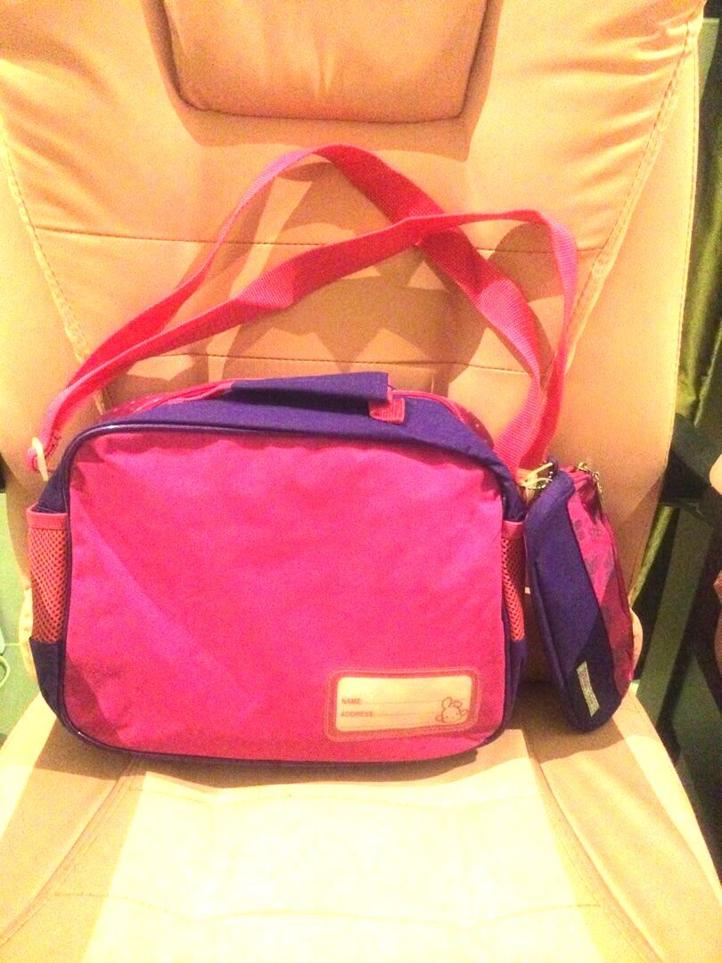 Robby Rabbit pink small bag for girls (Category: Babies & Kids Fashion) located in Makati City. Submitted by babe090817 (Listing ID 1292560419, Image 1). Description: NOT USED Ideal for pre school w/ pencil case comes with 3 pockets inside lots of compartments in front .