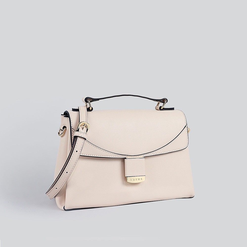 S'AIME-真皮LADY金釦手提包, 她的時尚, 包包、錢包, 肩背、側