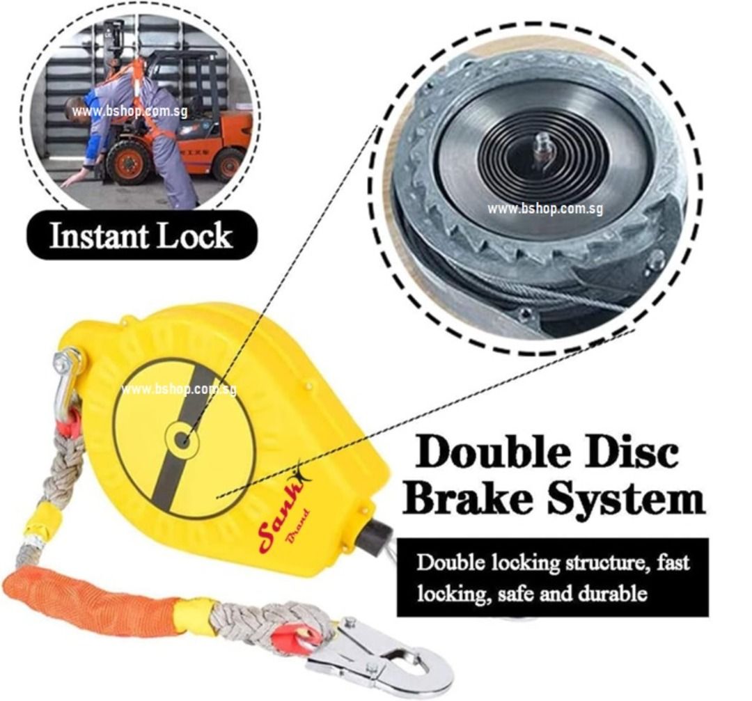 SANKI RETRACTABLE LIFELINE / AUTO FALL ARRESTOR -5M,10M,15M,20M ...
