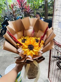 Satin flower bouquet