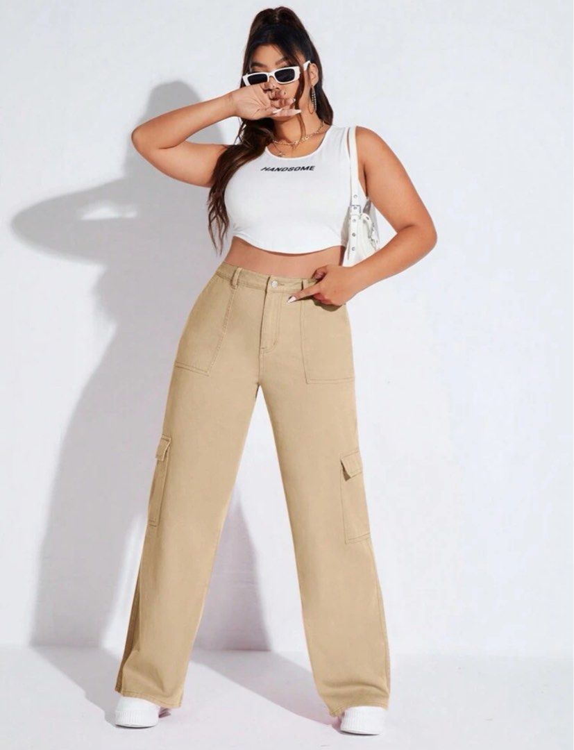 SHEIN Plus Size Cargo Jeans, Women's Fashion, Bottoms, Other Bottoms on  Carousell