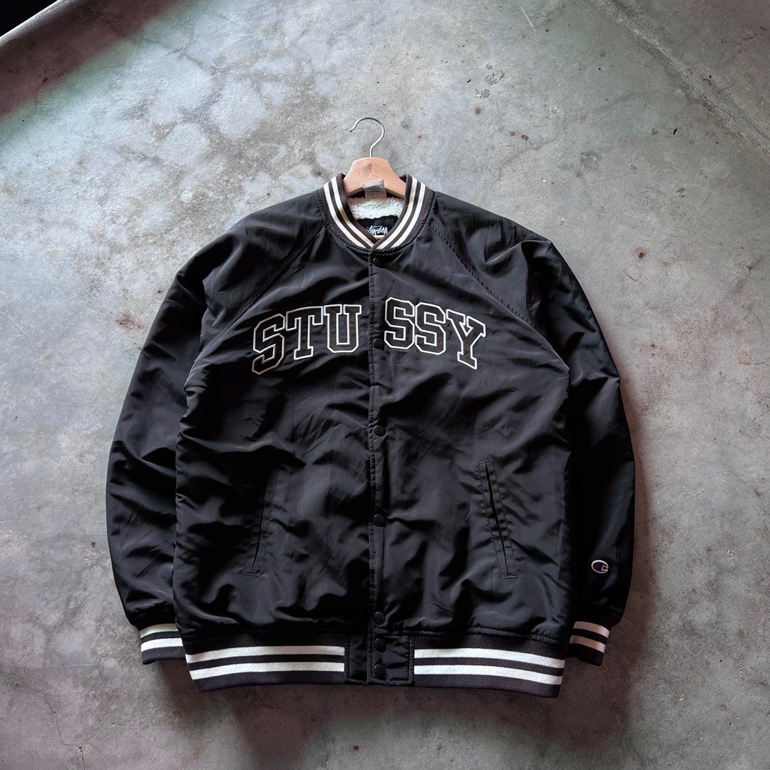 トップス stussy varsity  jacket champion w name