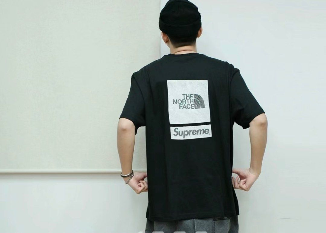 Supreme x TNF TheNorthFace tee Men s Fashion Tops Sets Tshirts Polo Shirts on Carousell