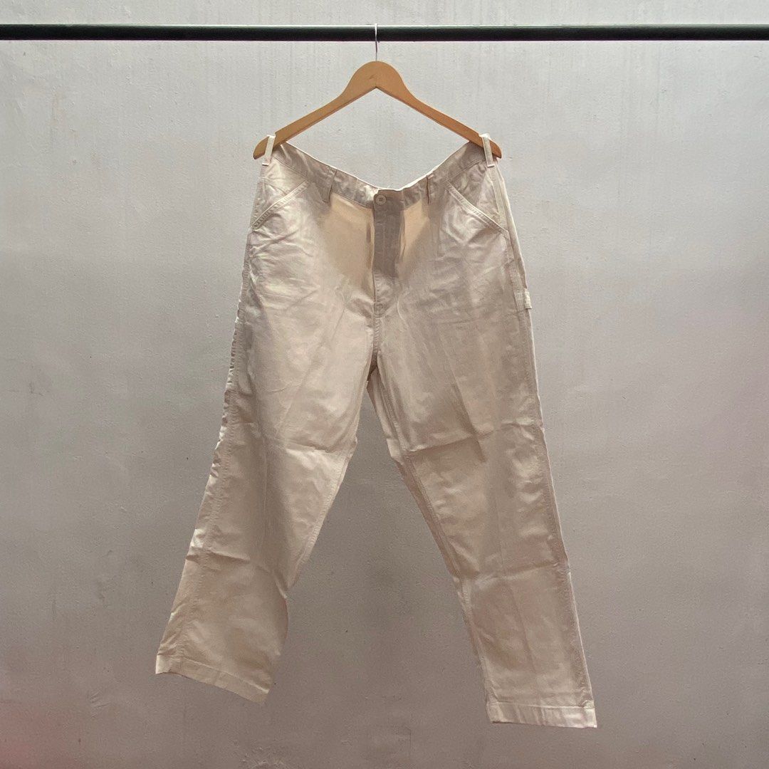 Uniqlo Cream Carpenters (Category: Jeans) located in Quezon City. Submitted by rylledup (Listing ID 1292699687, Image 1). Description: Uniqlo Cream Carpenters Bought for retail and only used a few times Waist: 38 (has drawstrings to tighten waist) Length: 40 LO: 9 Price: P700 .