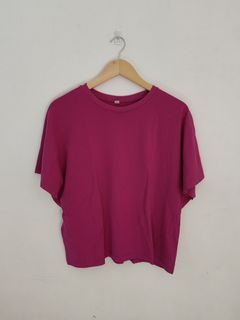 Uniqlo Dolman Short Sleeve Shirt Pink Plus Size XXL