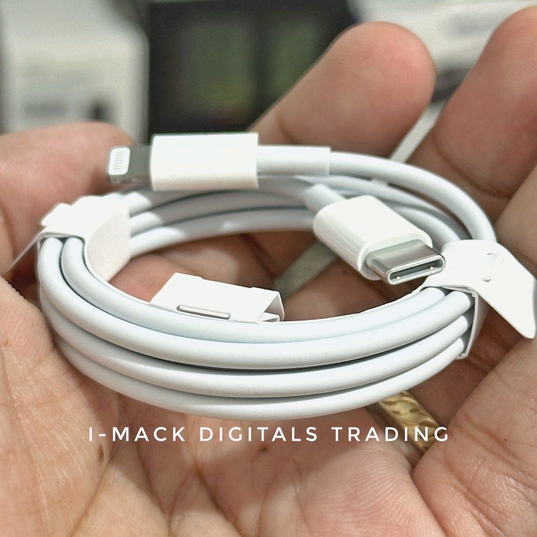 (UNUSED) Apple Lightning Cable Brandnew (Category: Chargers & Cables) located in Taguig. Submitted by imackdigitalstrading (Listing ID 1292774437, Image 1). Description: Unused Original Lightning Cable • Money back 10x if Proven Fake • 4 gold pins inside USB-C port • Lightning Plug is attracted to magnet • Serial number Please check our store reviews thanks.