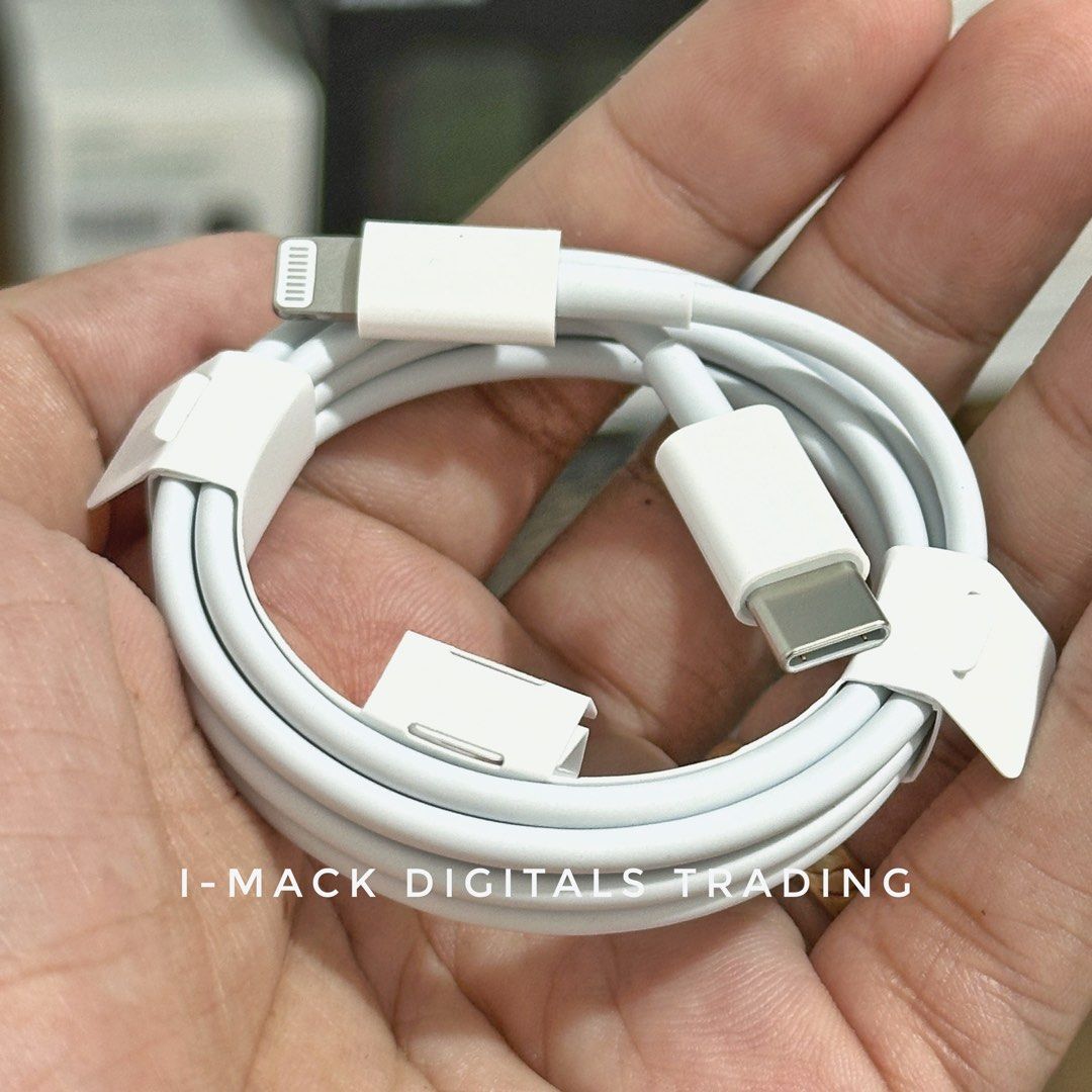 (UNUSED) Apple Lightning Cable Brandnew (Category: Chargers & Cables) located in Taguig. Submitted by imackdigitalstrading (Listing ID 1292774437, Image 2). Description: Unused Original Lightning Cable • Money back 10x if Proven Fake • 4 gold pins inside USB-C port • Lightning Plug is attracted to magnet • Serial number Please check our store reviews thanks.