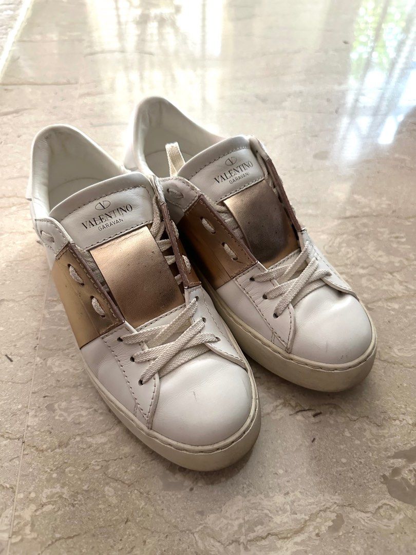 valentino rose gold sneakers