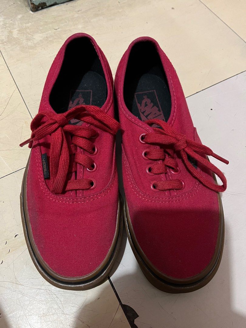 Vans red gum sole Women s Fashion Footwear Sneakers on Carousell