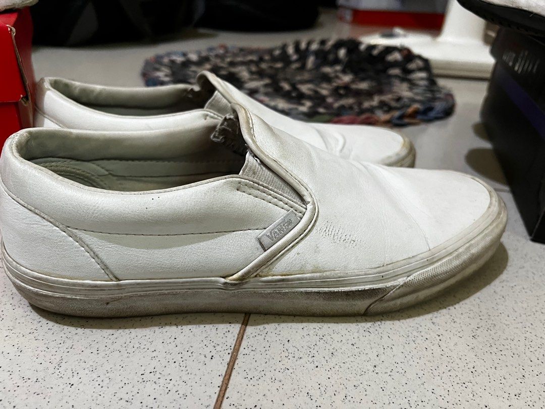 Vans triple white leather cheap