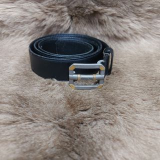 Vintage christian dior 2 tone buckle leather belt