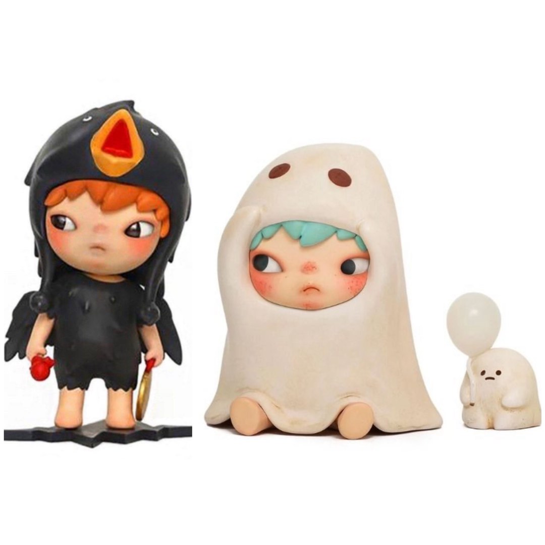 WTS [Brand New] Hirono ghost and crow popmart skullpanda dimoo popmart,  Hobbies & Toys, Toys & Games on Carousell