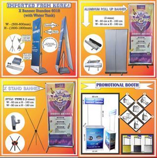 X Stand Banner, Roll up/Pull up Banner, Water Tank Stand Banner, Promotional Booth