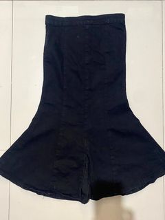 y2k denim black maxi skirt mermaid skirt long acubi