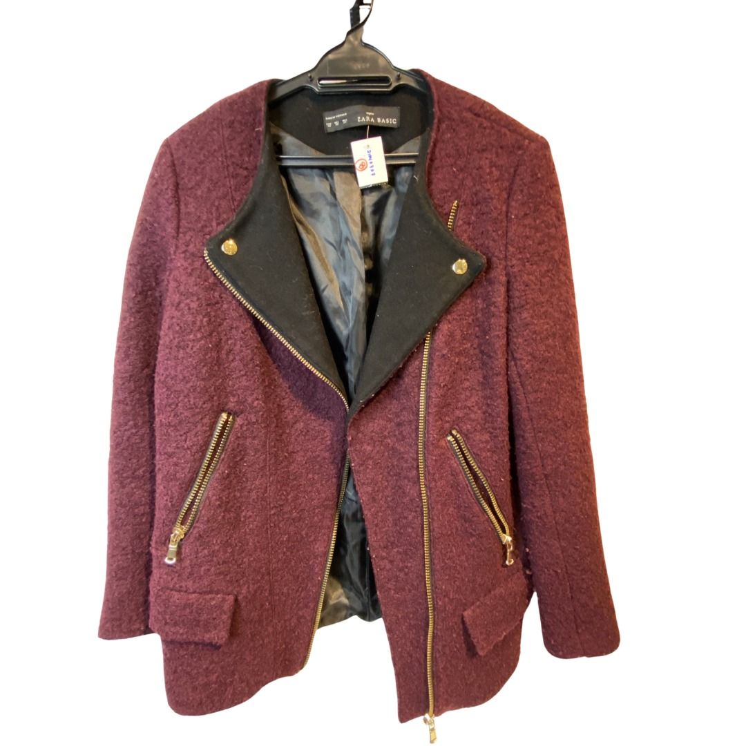 Zara burgundy bomber jacket 2025