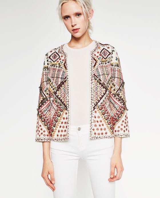 Zara Embroidered Jacket with Beads