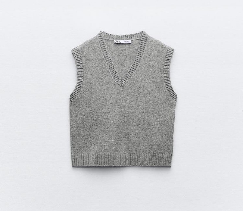 Zara Grey Knit Vest, Women's Fashion, Tops, Sleeveless on Carousell — free download