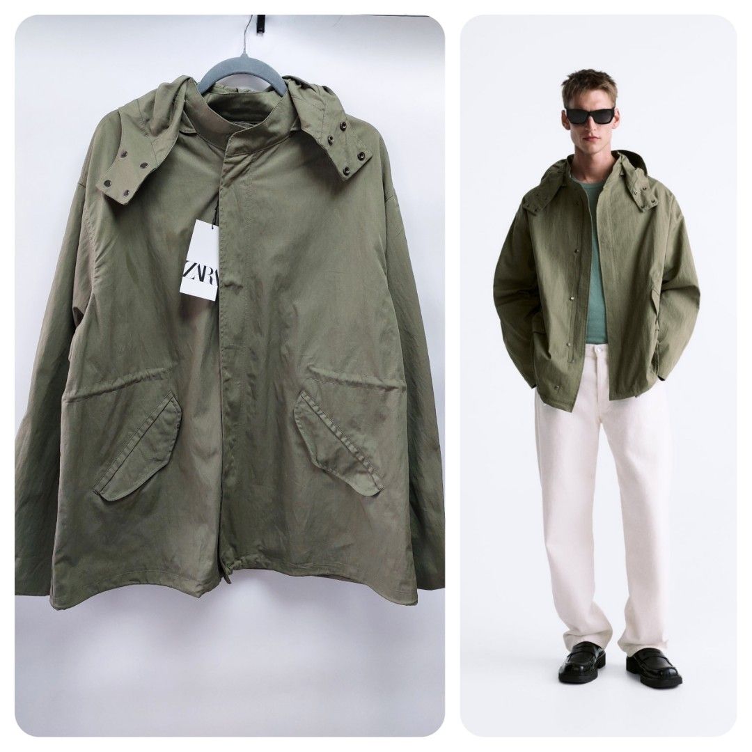 Zara oversize jacket with hood Men s Fashion Coats Jackets and Outerwear on Carousell