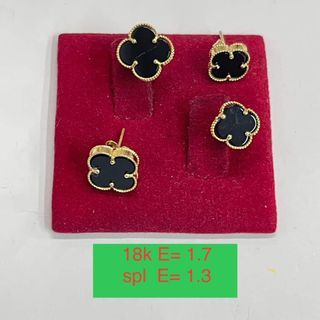 18K Saudi Gold Vca black earrings