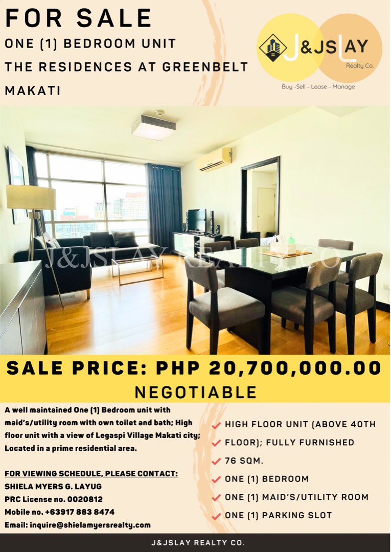 Upgraded 2BR The Residences at Greenbelt San Lorenzo Tower Makati for