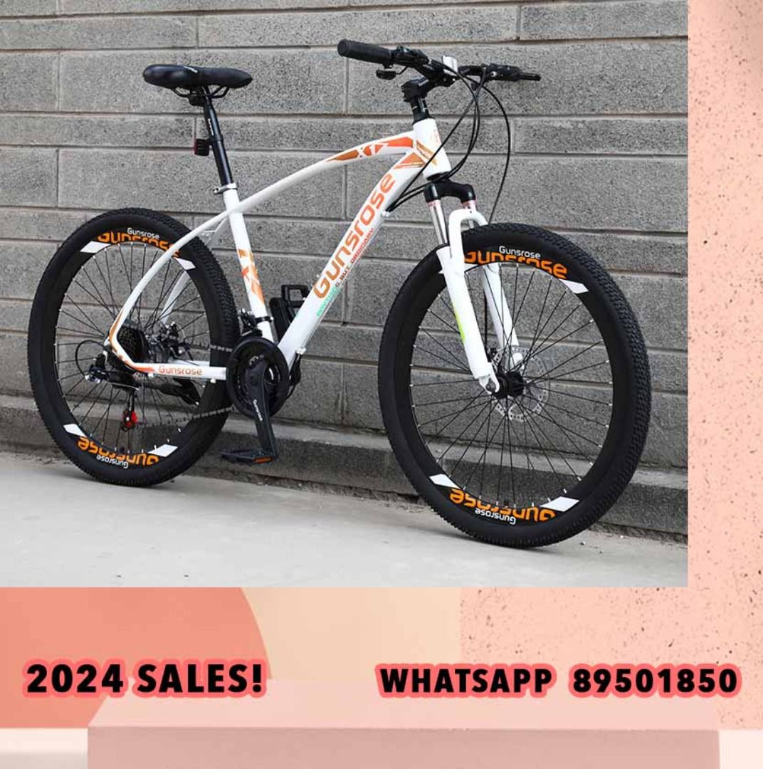 29 inch 21 Speeds Gunsrose White Orange Suspension Mountain Bike MTB 26 27.5 29 bag inch children delivery 24 20 26 16 baby food lady seat 29