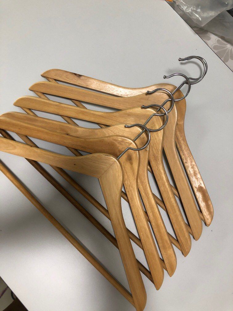 6x IKEA Wooden Hangers