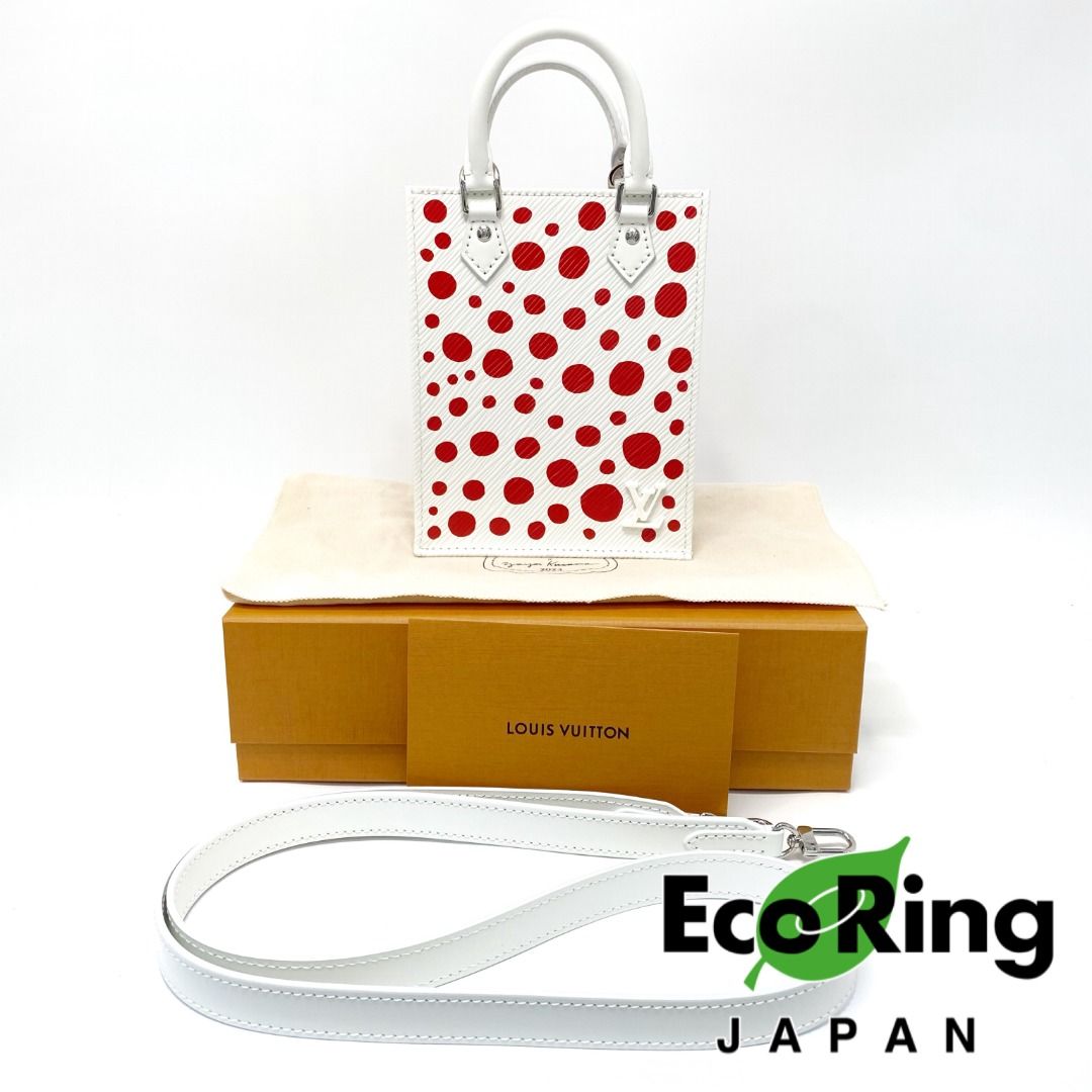 △ Louis Vuitton 路易威登LV x YK Petit Sac Plat Yayoi Kusama Epi Leather 2way  Bag 草間彌生白紅色EPI皮革兩用袋M81986 - 237017320, 名牌, 手袋及銀包-