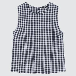 Uniqlo Linen Blend Sleeveless Blouse SMALL