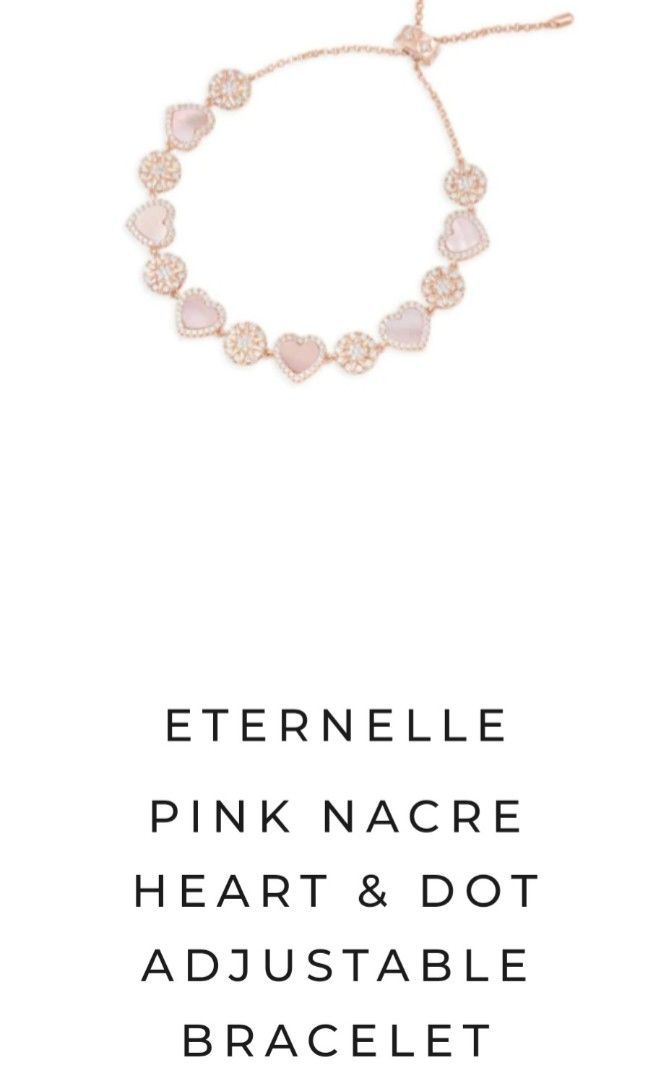 APM Monaco Pink Nacre Heart Bracelet Authentic, Women's Fashion