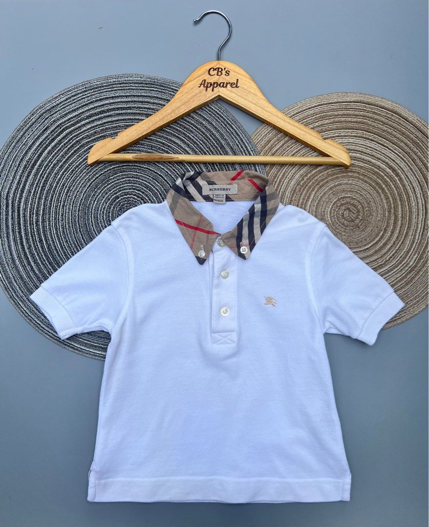 Burberry polo best sale shirt kids blue