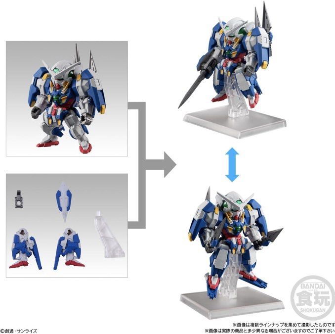 Bandai FW Gundam Converge Plus 4 , 1 Set 5 Pcs #Plus 04 Exia 