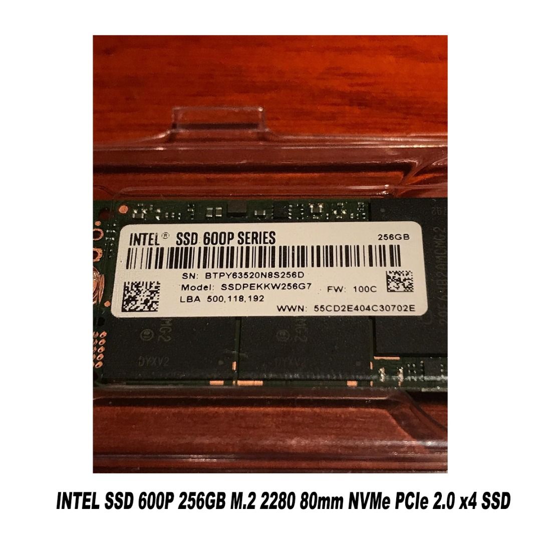 Brand New Intel SSDPEKKW256G7X1 600p M.2 80mm 256GB PCIe 3.0x4 3D1 TLC Retail INTEL SSDPEKKW256G7X1
