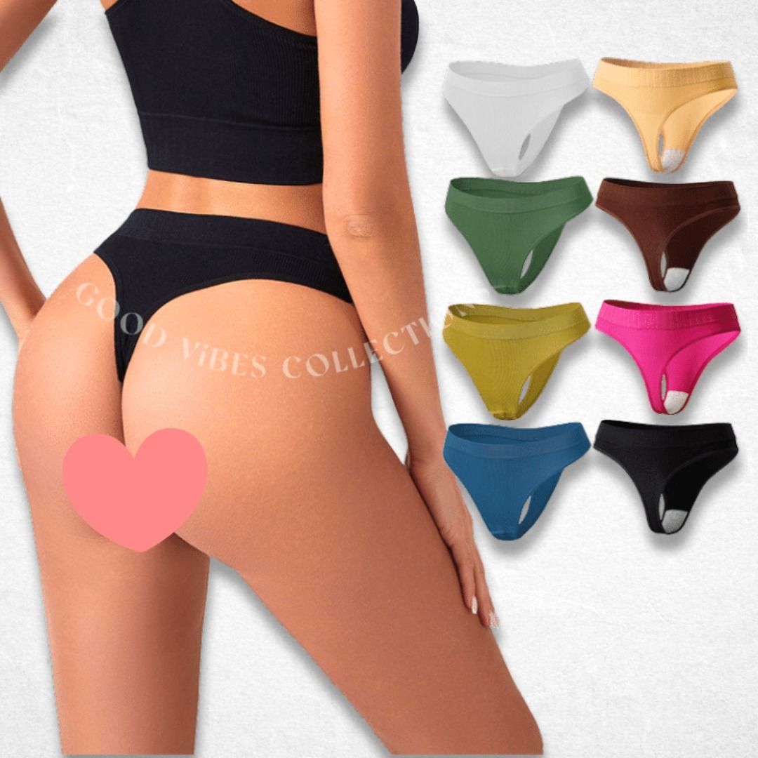 Black, Women's Thong Panties